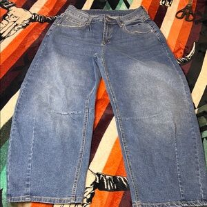 SIDEFEEL SIZE 8 NWOT BARREL JEANS WITH STRETCH